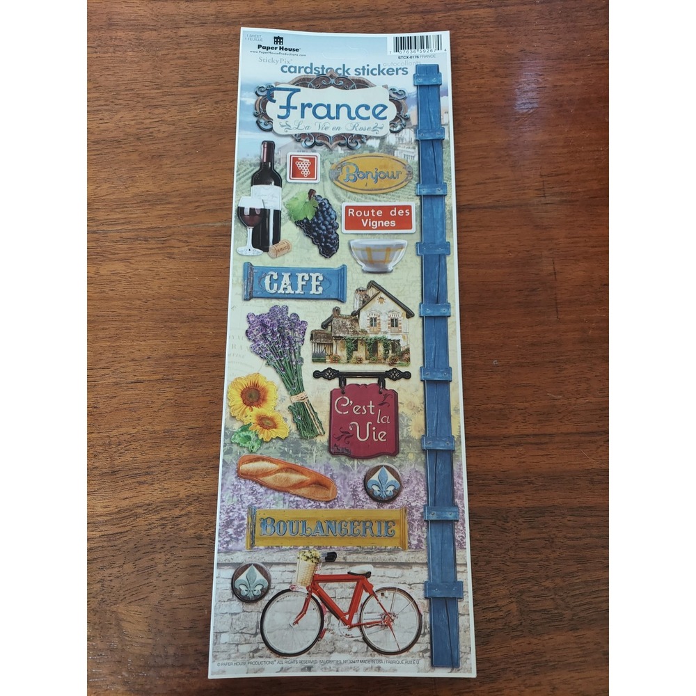 Paper House Cardstock Stickers France Theme Scrapbooking Craft‎ Embellishments